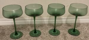 Threshold Green Cocktail Coupe Glasses 9.8 oz Set of 4 NIB Discontinued Teal